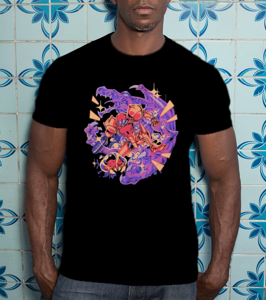 Metroid Samus Aran Versus Ridley Galactic Battle Hunter T-Shirt