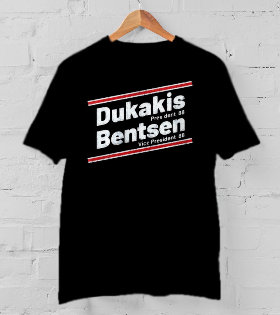Dukakis Bentsen President 88 Vice President 88 Retro Campaign T-Shirt