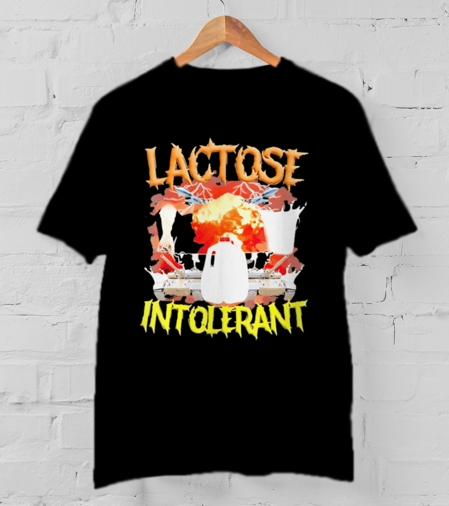 Lactose Intolerant Explosive Milk Jug Meme T-Shirt