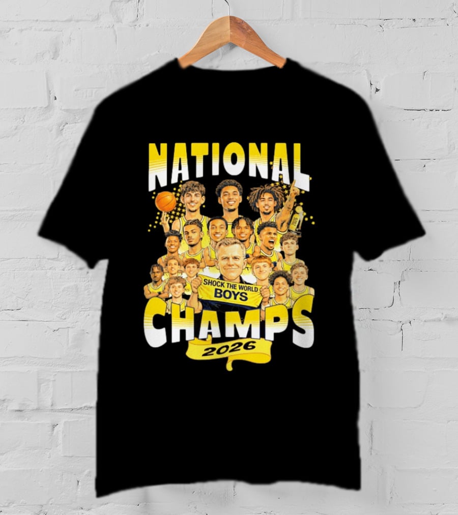 Michigan Wolverines National Champs 2026 Shock The World Boys T-Shirt