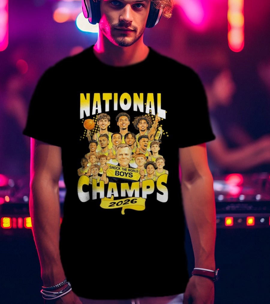 Michigan Wolverines National Champs 2026 Shock The World Boys T-Shirt