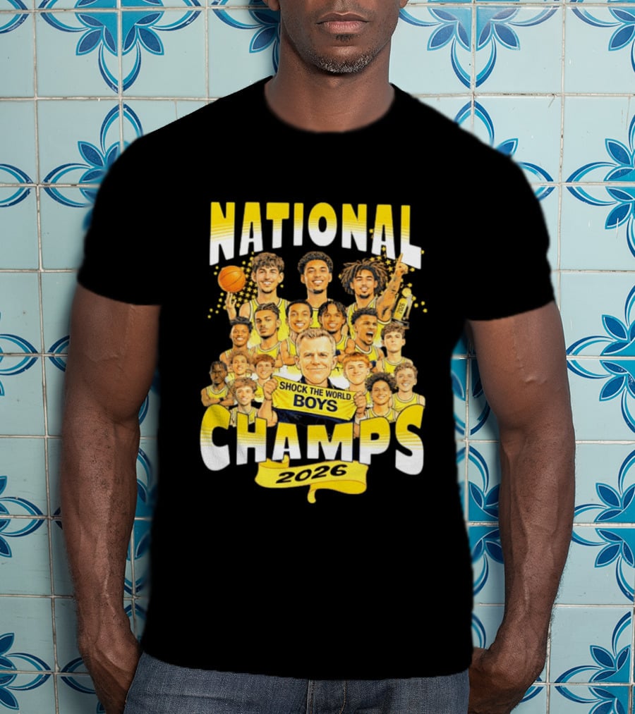 Michigan Wolverines National Champs 2026 Shock The World Boys T-Shirt