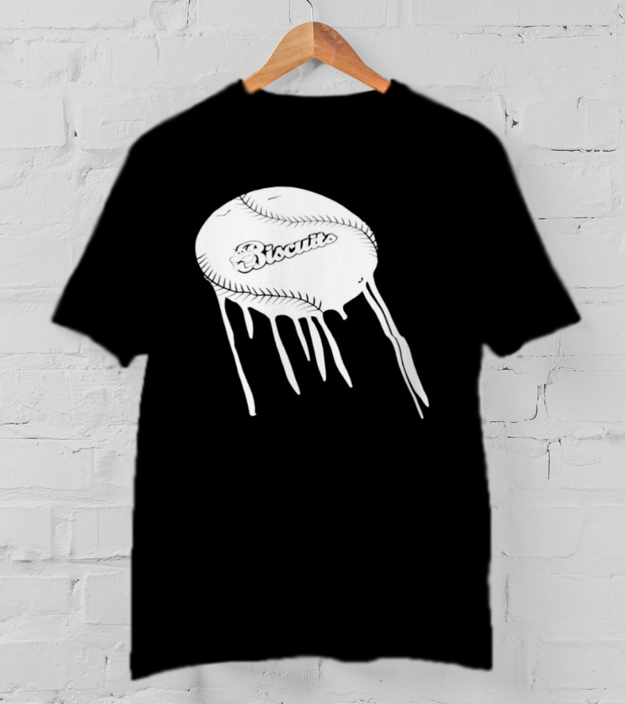 Montgomery Biscuits Baseball Dripping Melted Effect T-Shirt