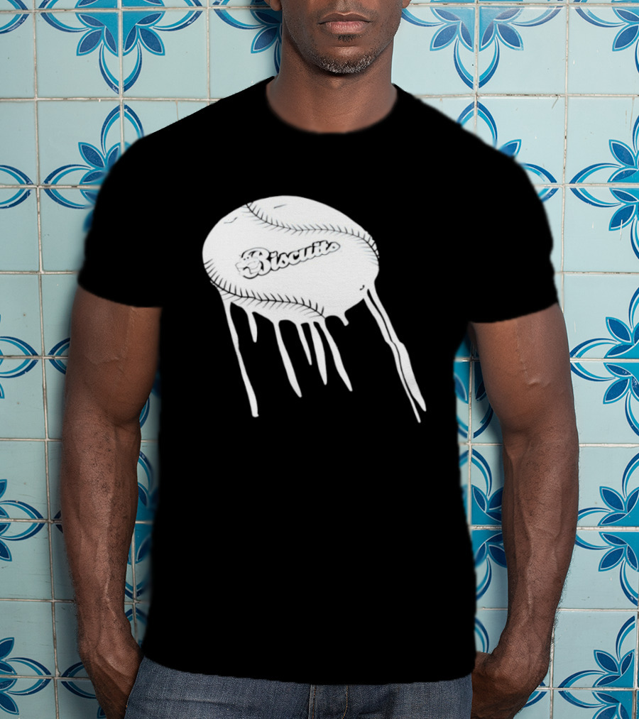Montgomery Biscuits Baseball Dripping Melted Effect T-Shirt