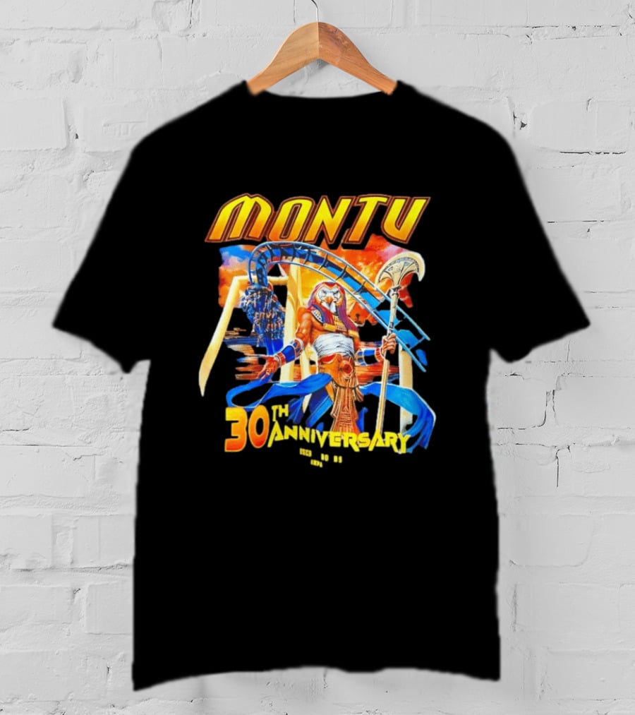 Montu 30th Anniversary Busch Gardens Tampa 1996 2023 Roller Anubis Egyptian T-Shirt