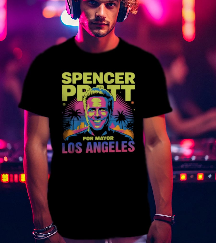 Spencer Pratt For Mayor Los Angeles Neon Pop T-Shirt