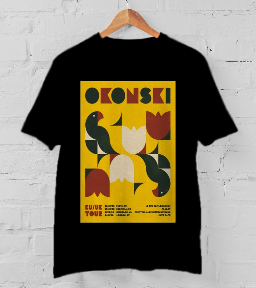 Okonski EU UK Tour 2026 Paris Brussels Nijmegen London Jazz Shows T-Shirt