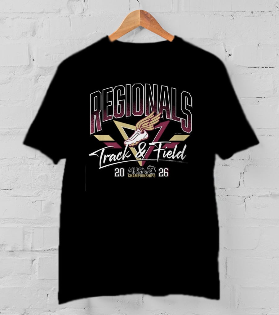 Track & Field Regionals MHSAA Championships 2026 Winged Shoe T-Shirt