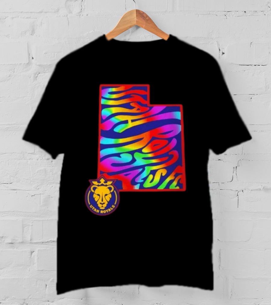 Utah Royals FC Pride Groovy Rainbow State T-Shirt