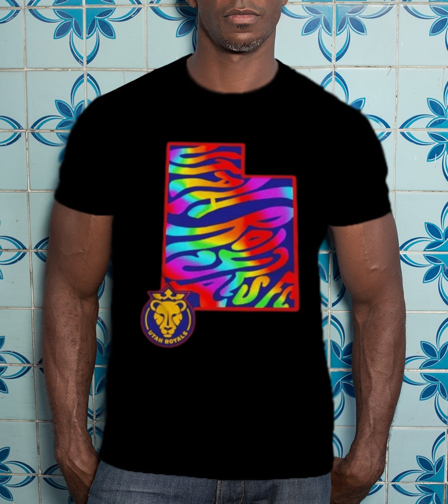 Utah Royals FC Pride Groovy Rainbow State T-Shirt