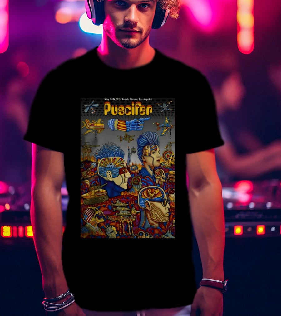 Puscifer May 14 2026 Greek Theatre Los Angeles CA Psychedelic Concert T-Shirt