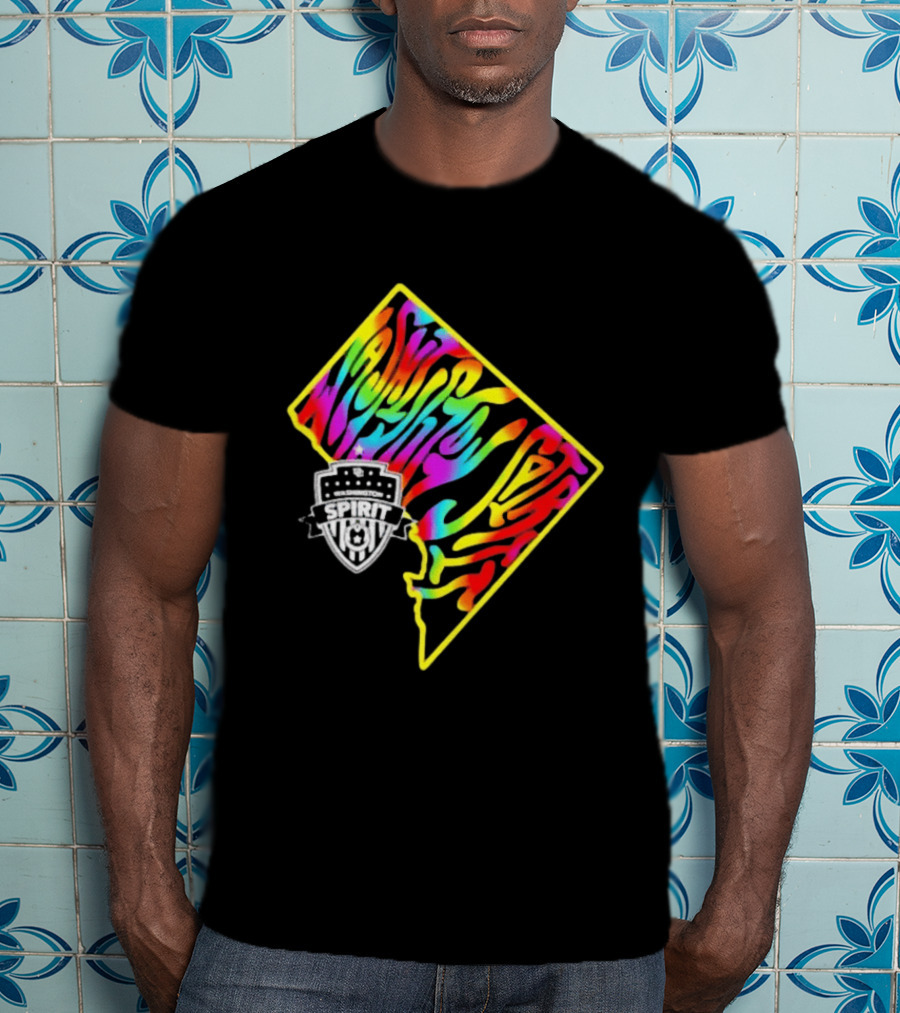 Washington Spirit Groovy Pride Rainbow State Map T-Shirt