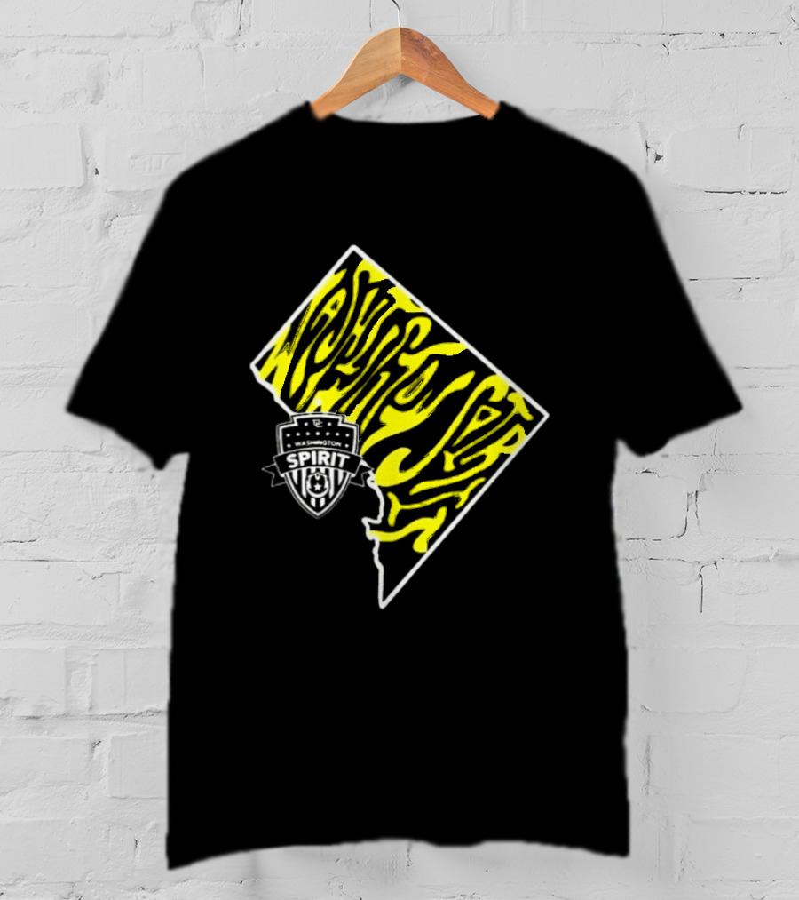 Washington Spirit Groovy State Team Logo Yellow T-Shirt