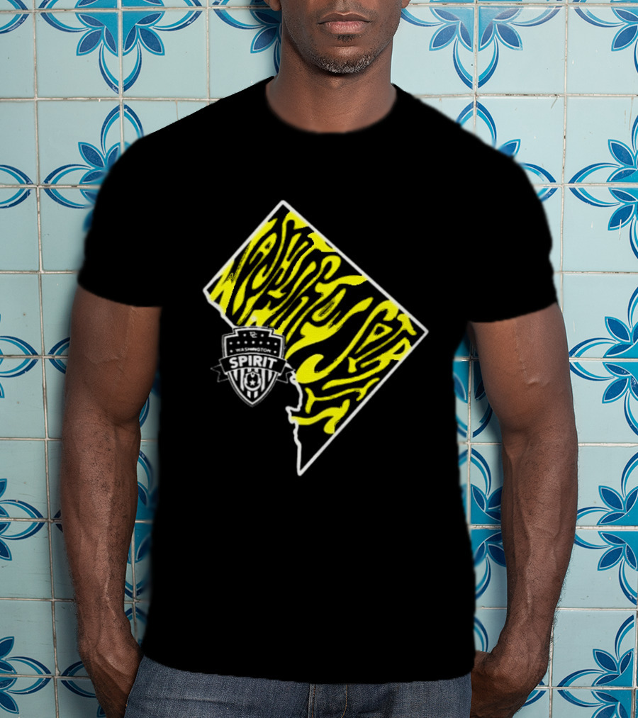 Washington Spirit Groovy State Team Logo Yellow T-Shirt