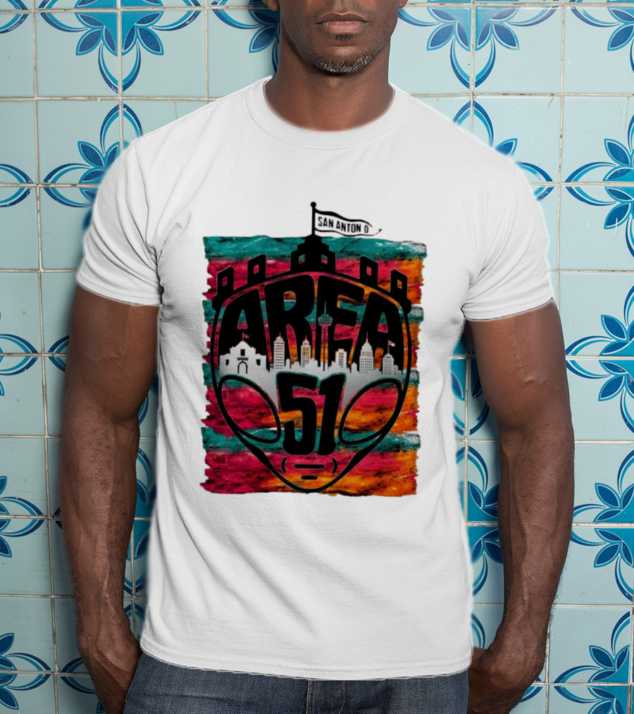 Area 51 San Antonio Spurs NBA Fiesta Skyline 2026 Victor Wembanyama T-Shirt