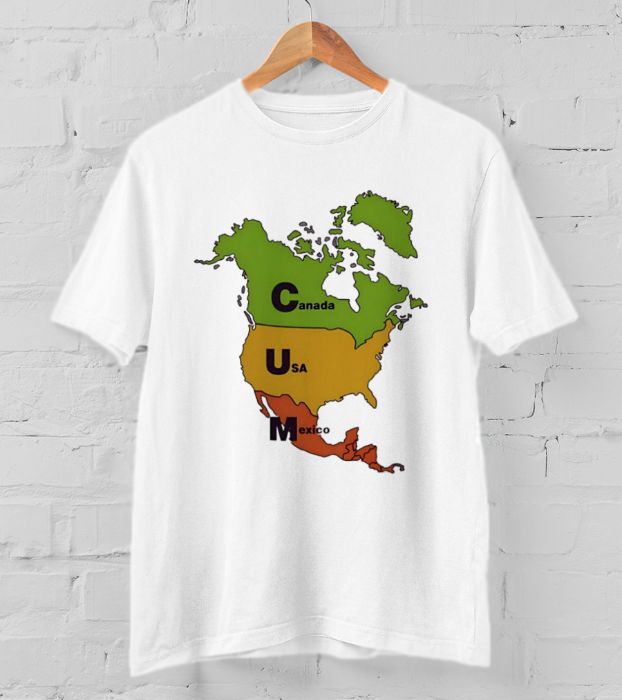 Canada USA Mexico Map CUM Bold Letters T-Shirt