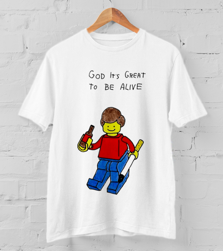Lego God It's Great To Be Alive Paintbrush And Bottle T-Shirt