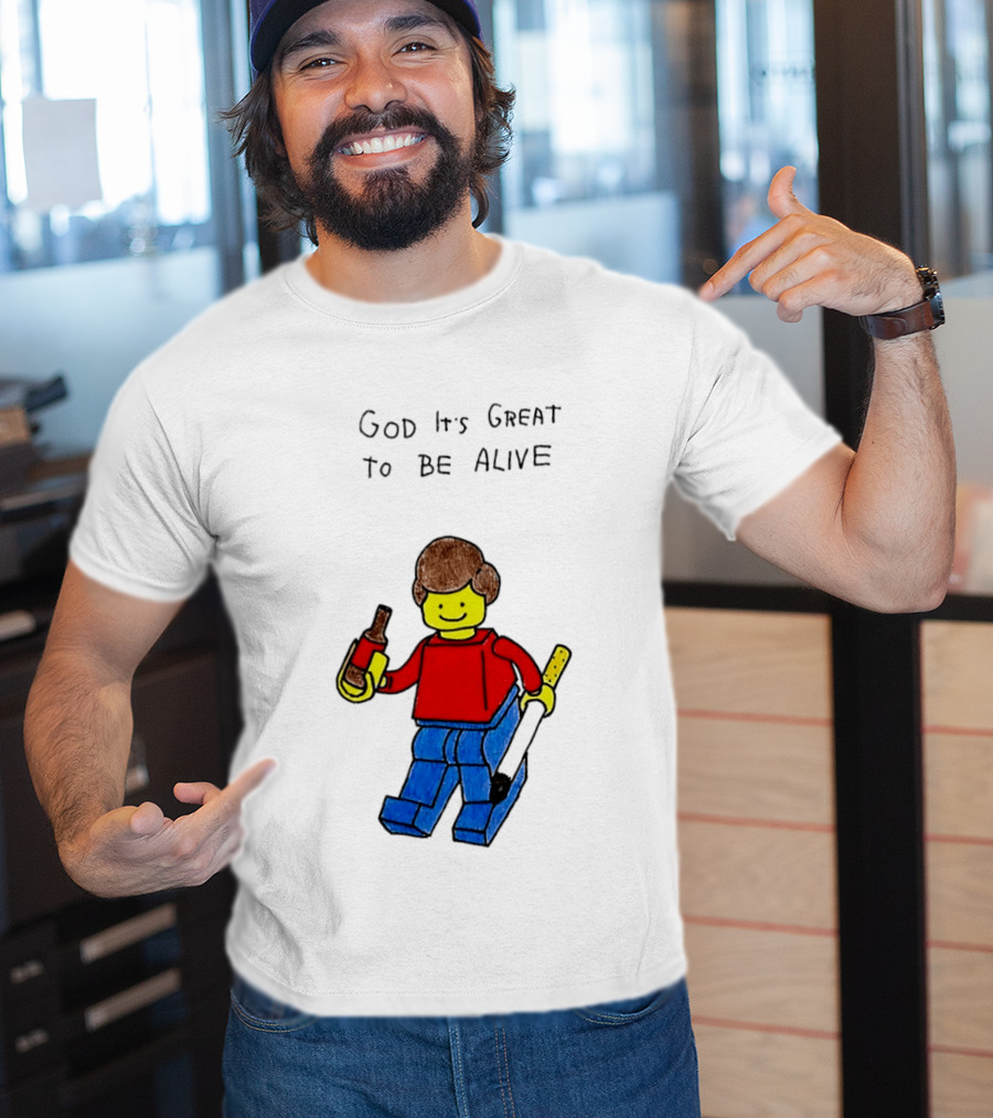 Lego God It's Great To Be Alive Paintbrush And Bottle T-Shirt