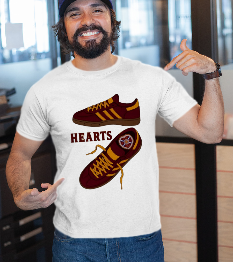 Hearts Casuals 1874 Maroon And Gold Shoes T-Shirt