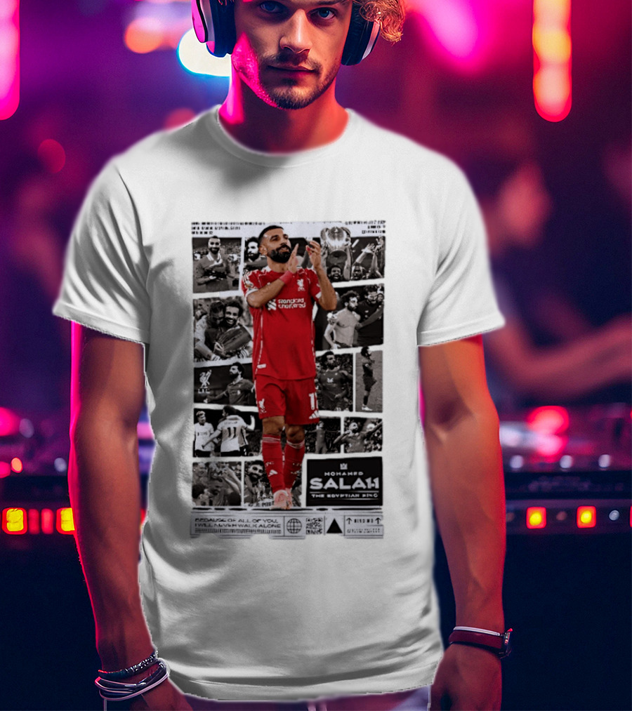 Mohamed Salah Liverpool FC The Egyptian King Magazine Collage T-Shirt