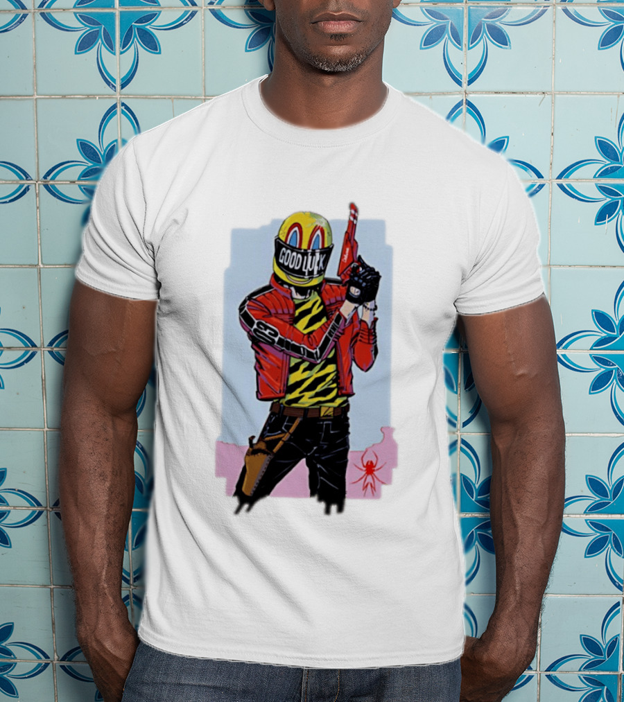 My Chemical Romance Good Luck Killjoys Comic Helmet And Gun Red Spider T-Shirt