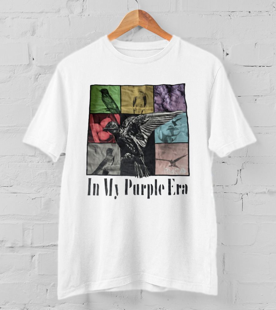 In My Purple Era Swallow Collage T-Shirt