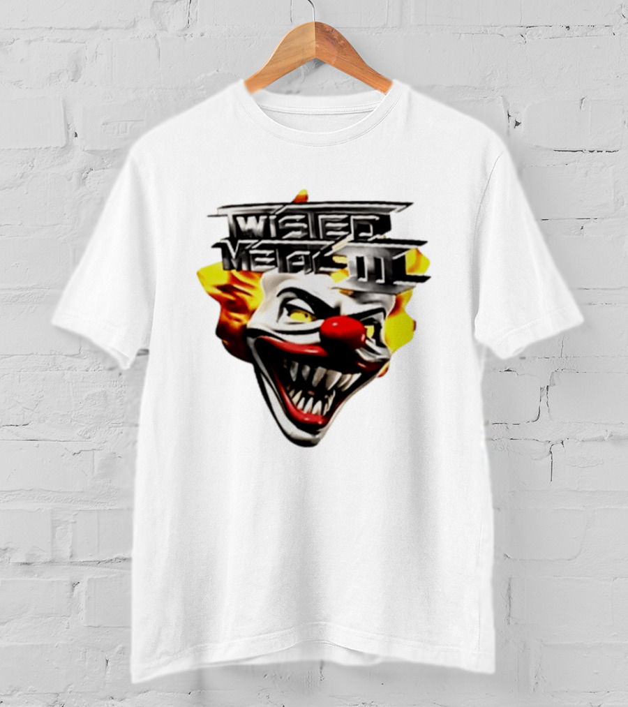 Twisted Metal III Sweet Tooth Clown Face Fiery Hair T-Shirt