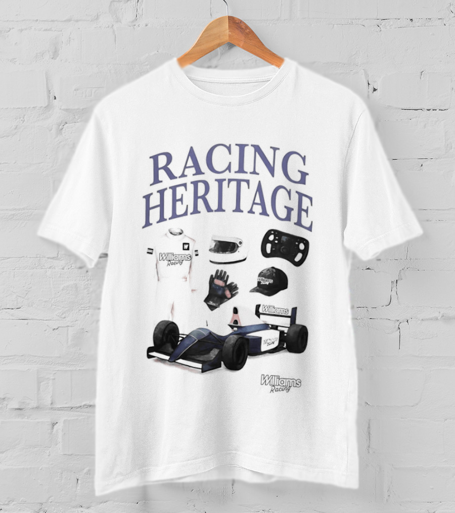 Racing Heritage Williams Racing Formula Car Icons Helmet Glove T-Shirt