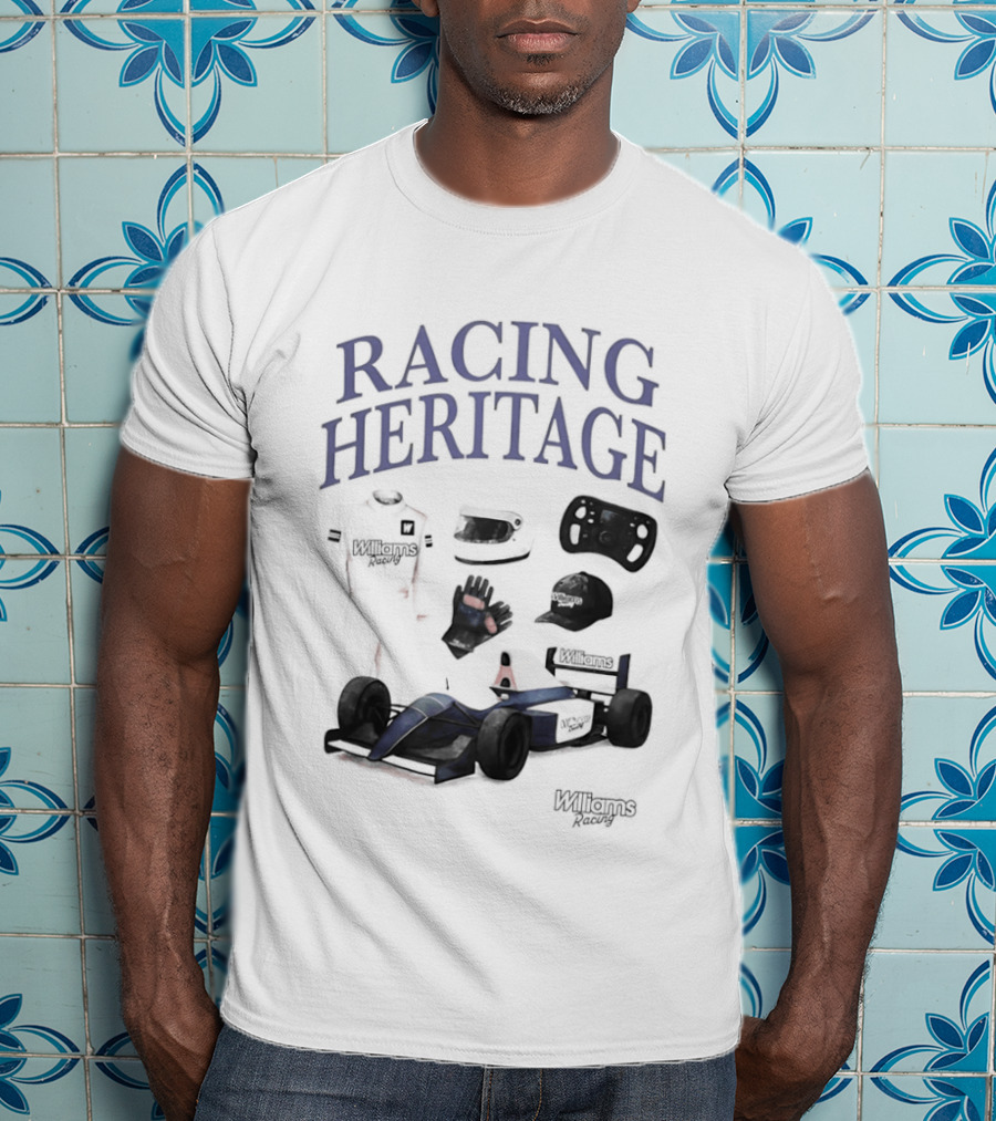Racing Heritage Williams Racing Formula Car Icons Helmet Glove T-Shirt