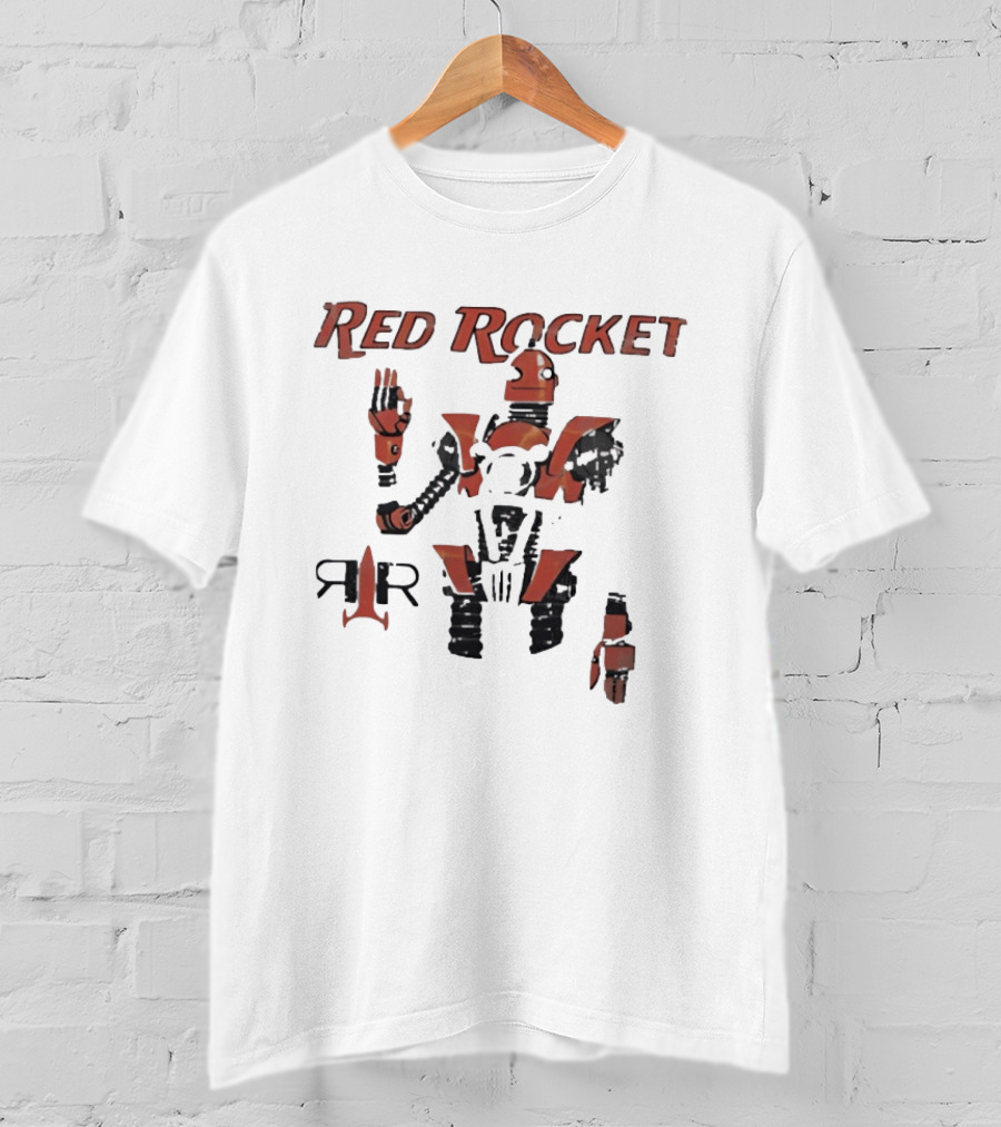 Red Rocket Robot Iconic Fragmented Design R R T-Shirt