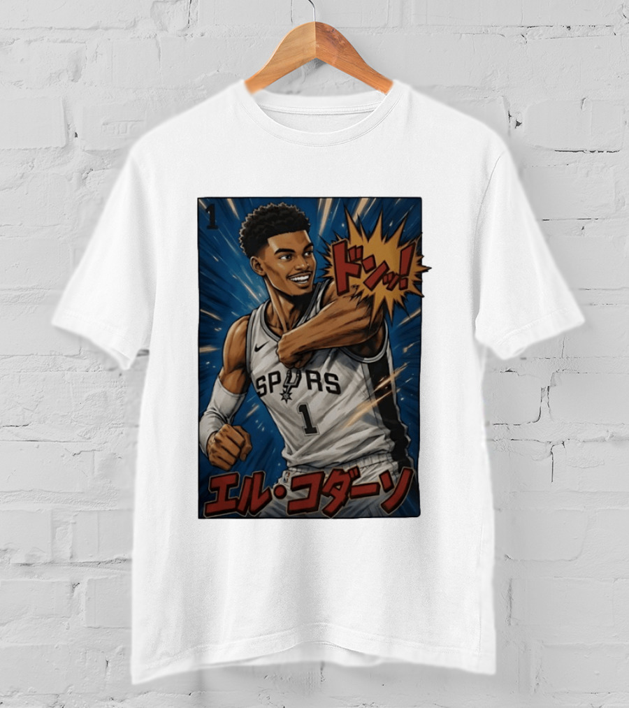 Victor Wembanyama San Antonio Spurs Manga Style Basketball T-Shirt