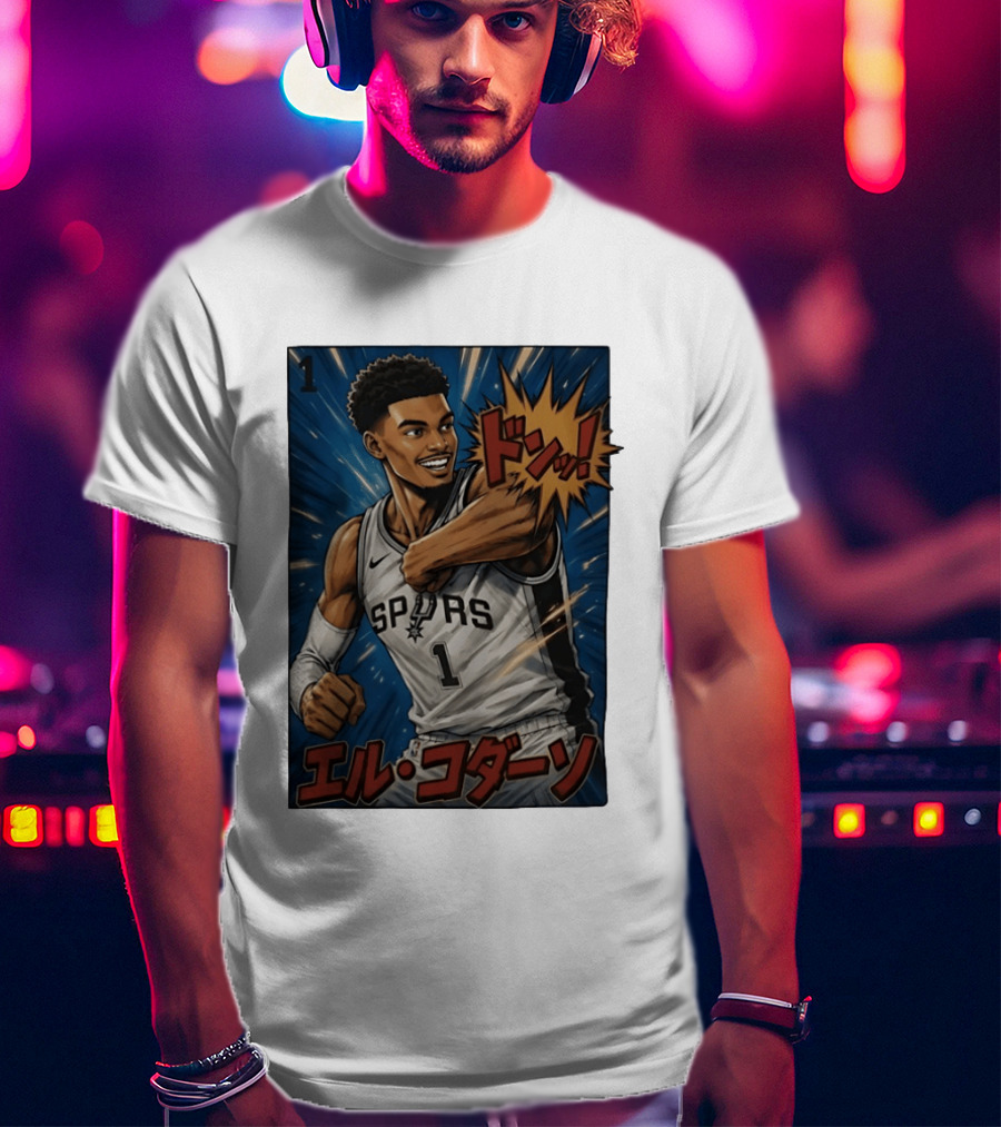 Victor Wembanyama San Antonio Spurs Manga Style Basketball T-Shirt