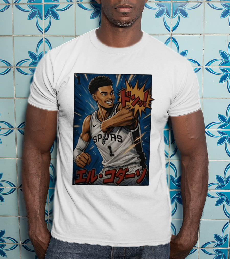 Victor Wembanyama San Antonio Spurs Manga Style Basketball T-Shirt
