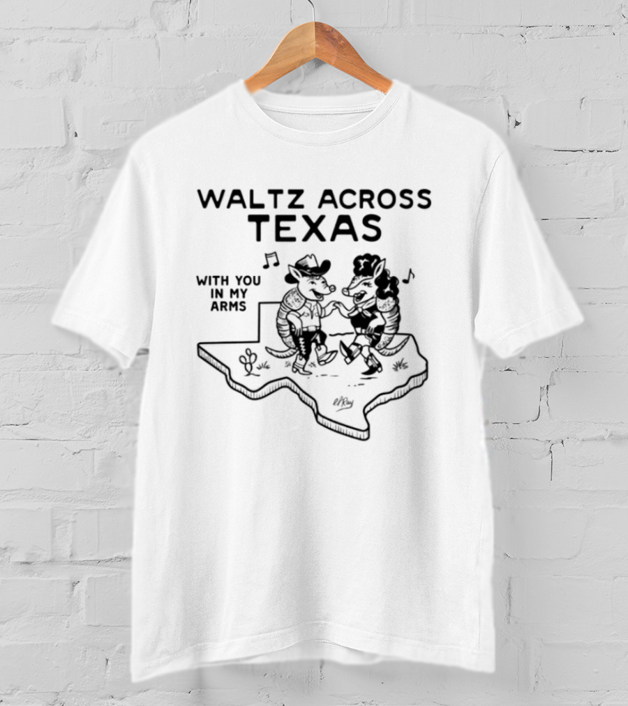 Waltz Across Texas With You In My Arms Texas Map Dancing Cowboys T-Shirt