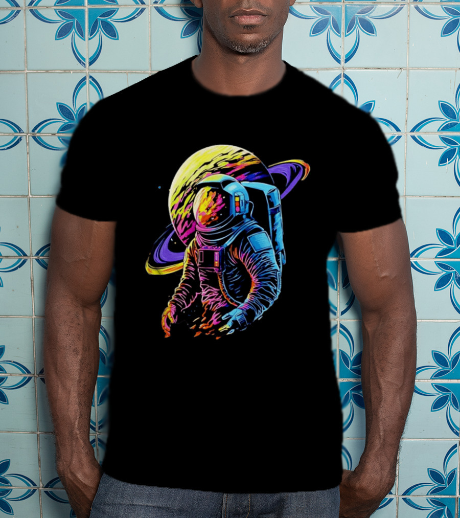 Astronaut Neon Into The Am Saturn Space Adventure T-Shirt