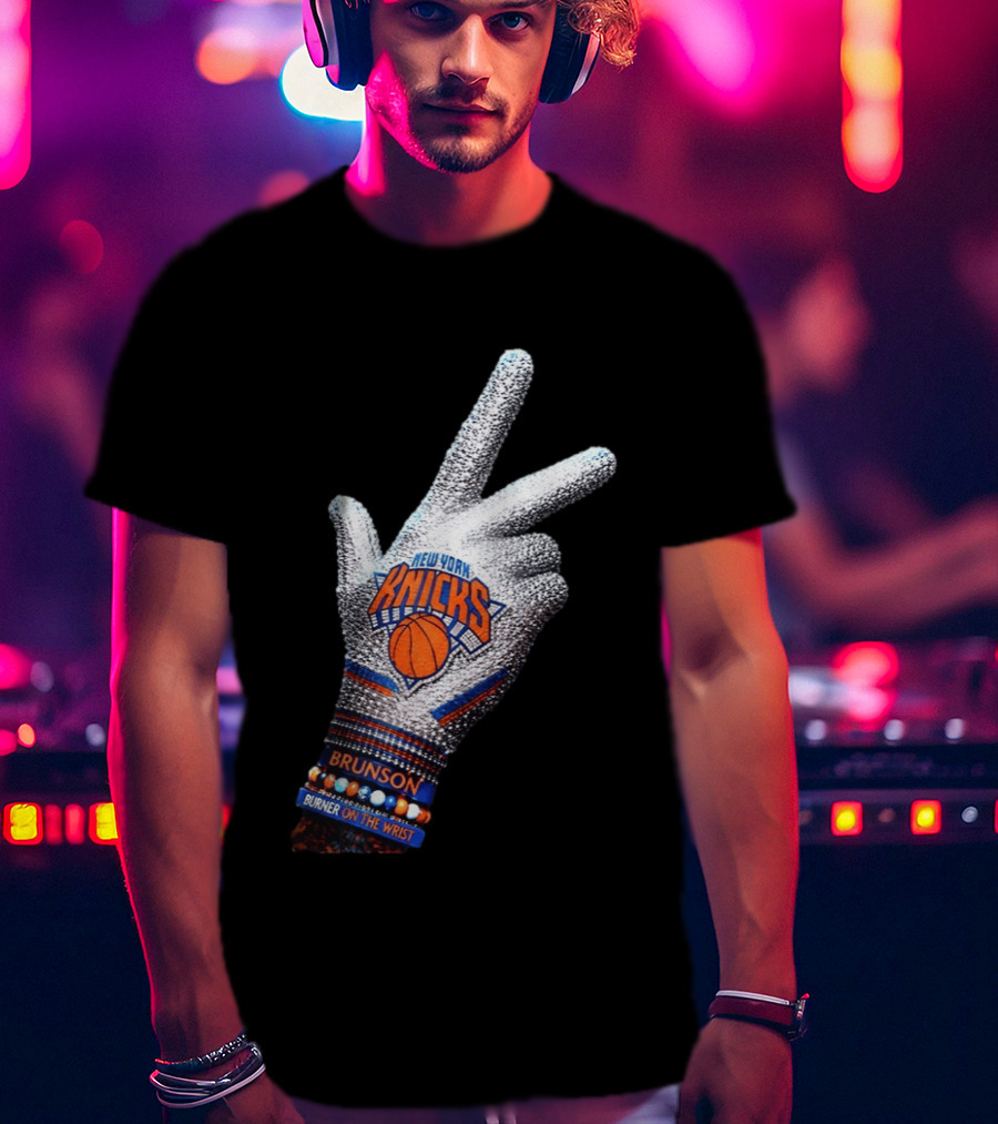 New York Knicks Iceman Jalen Brunson Burner On The Wrist Diamond Chain T-Shirt