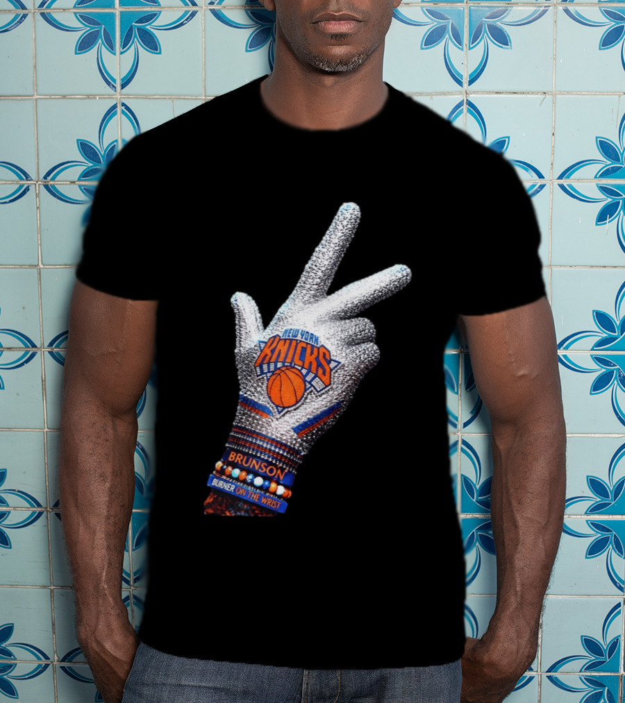 New York Knicks Iceman Jalen Brunson Burner On The Wrist Diamond Chain T-Shirt