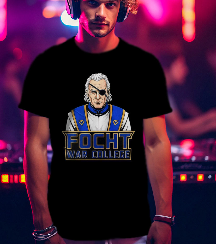 Focht War College Eyepatch Commander Blue And Gold Uniform T-Shirt