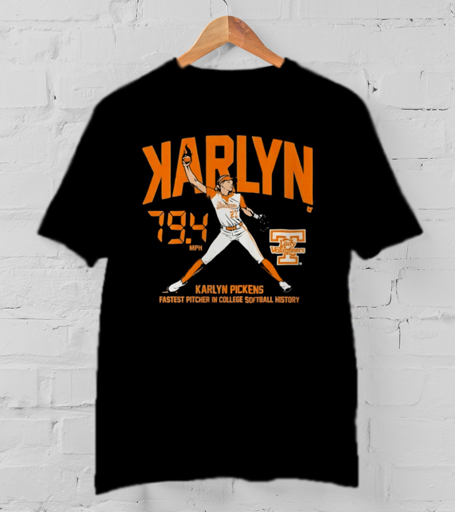 Karlyn Pickens 79.4 MPH Lady Volunteers Fastest Pitcher College Softball History T-Shirt