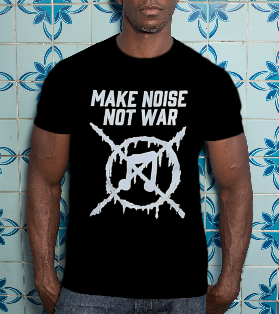 Make Noise Not War Icy Anarchy Music Note T-Shirt