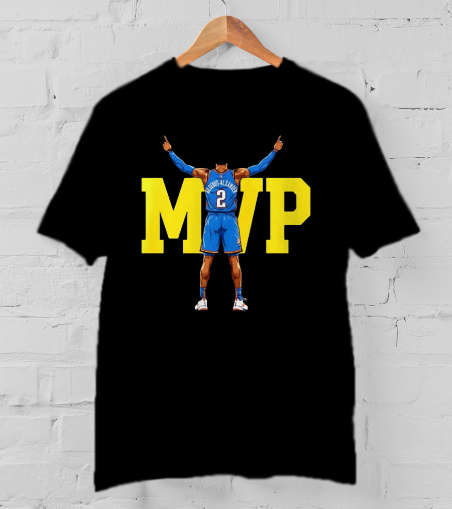 MVP Back 2 Back Shai Gilgeous Alexander Oklahoma City Thunder Basketball Player Blue Jersey Number 2 T-Shirt