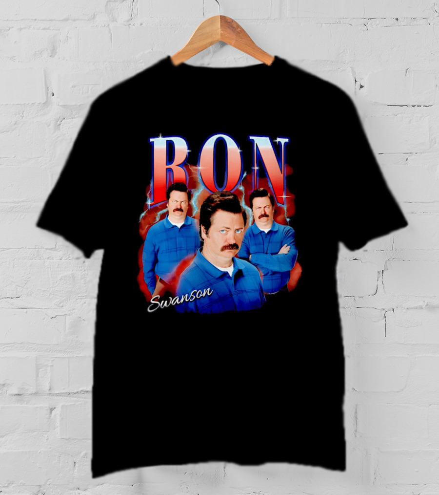 Ron Swanson Triple Image Humor T-Shirt