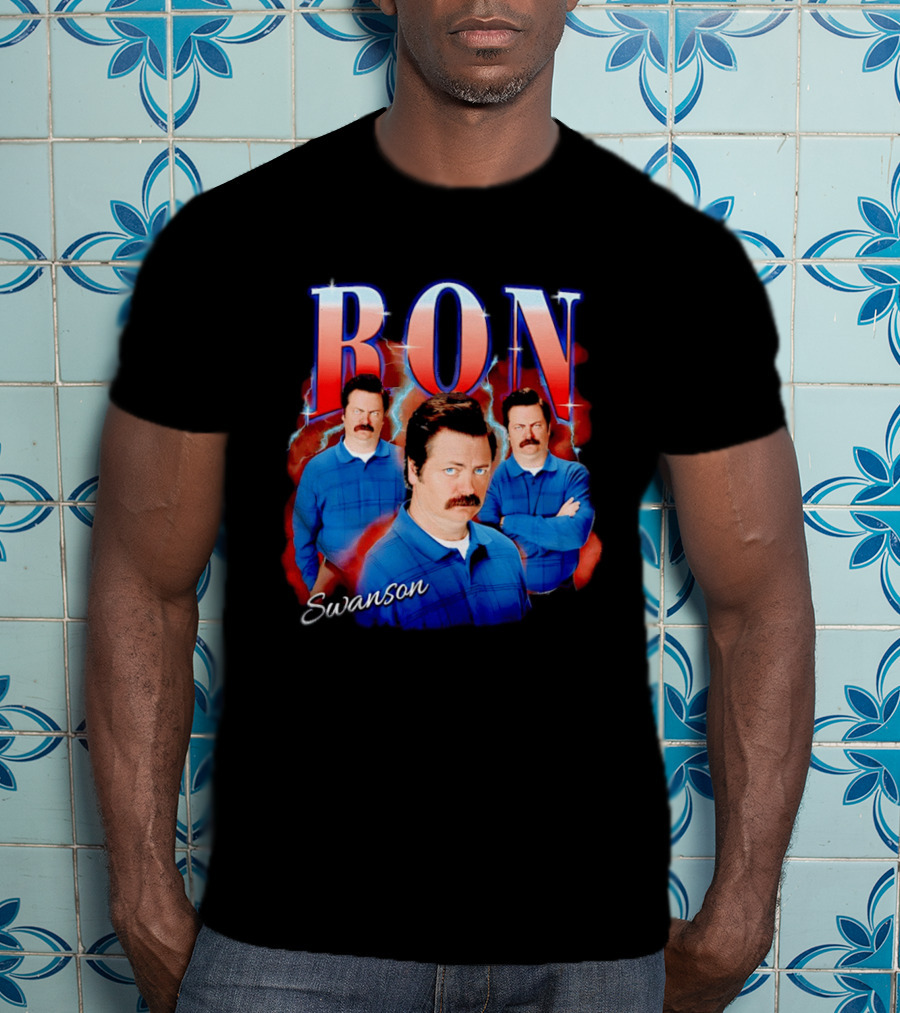 Ron Swanson Triple Image Humor T-Shirt