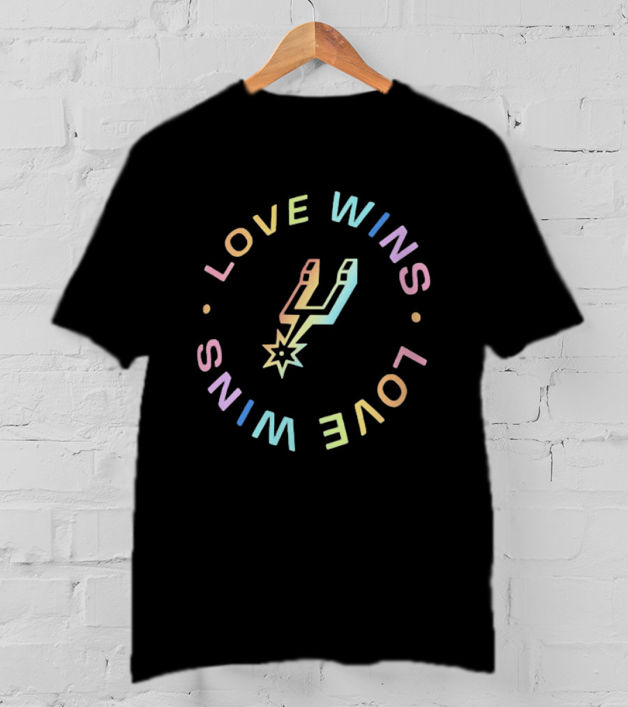 San Antonio Spurs Love Wins Neon Basketball T-Shirt