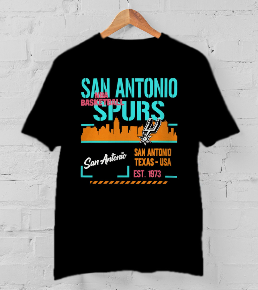 San Antonio Spurs Basketball Skyline Texas USA Est 1973 T-Shirt