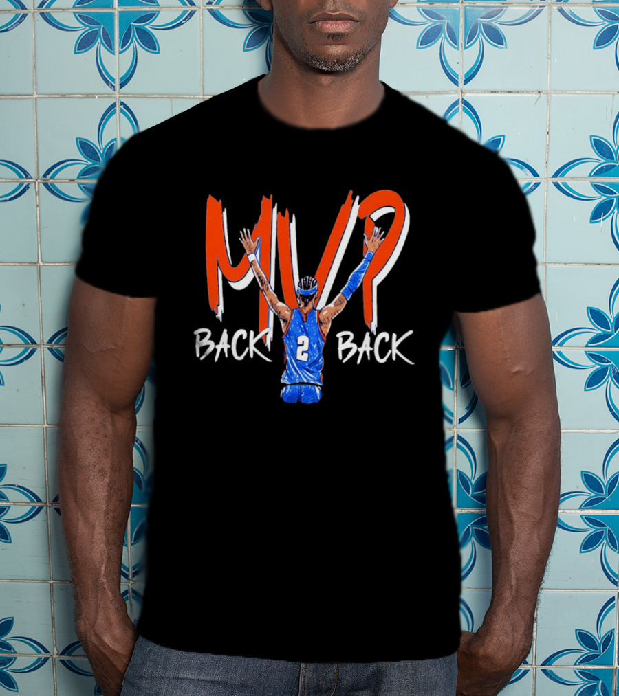 Shai Gilgeous Alexander OKC Thunder Back 2 Back NBA MVP 2026 Drip T-Shirt