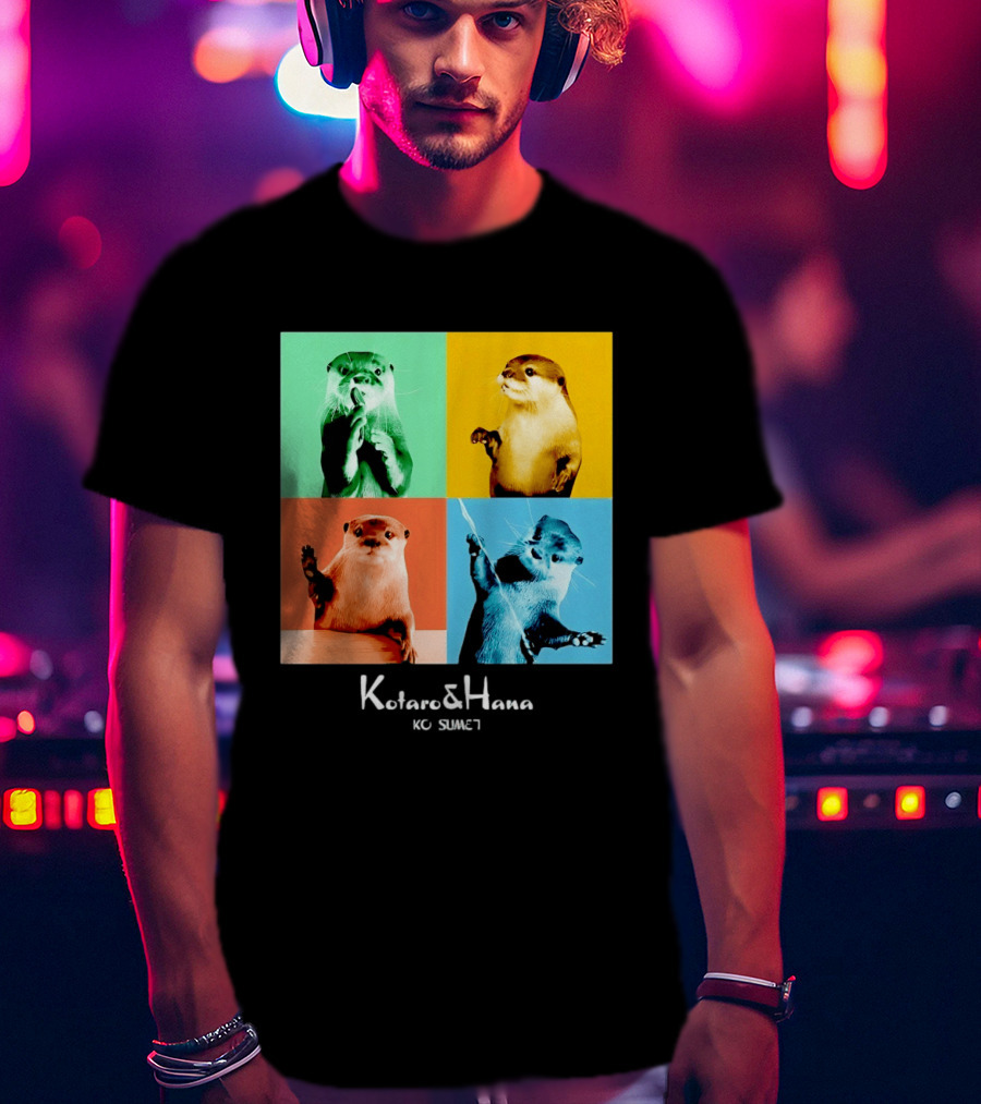 Kotaro And Hana Otters Pop Art Kotsumet T-Shirt
