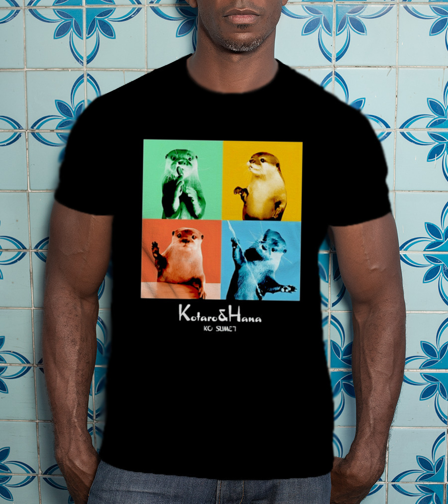 Kotaro And Hana Otters Pop Art Kotsumet T-Shirt