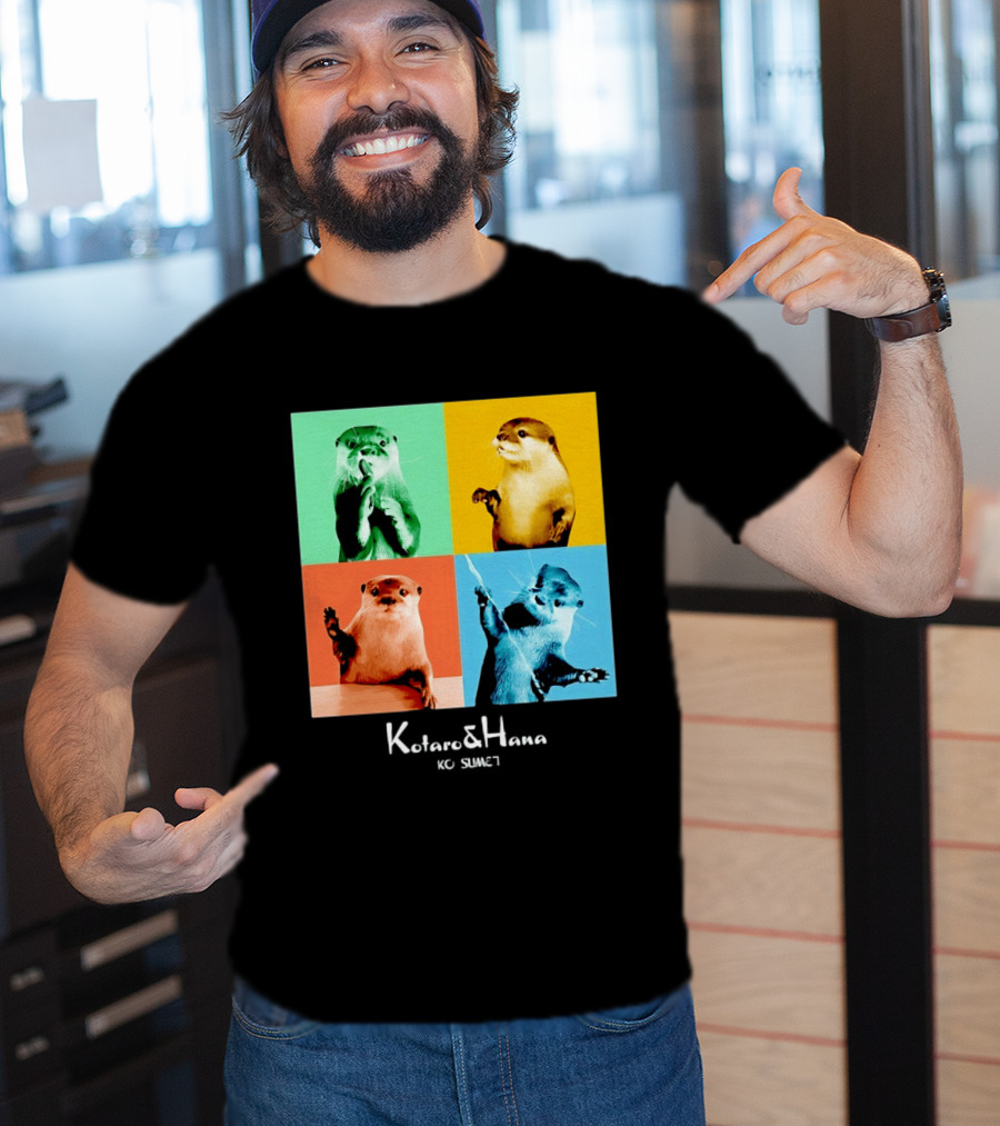 Kotaro And Hana Otters Pop Art Kotsumet T-Shirt