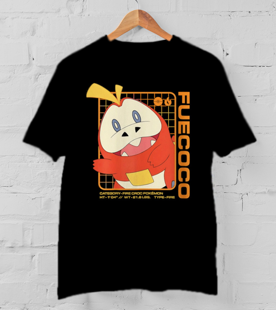 Fuecoco Fire Croc Pokémon Character Art Kanto Region T-Shirt